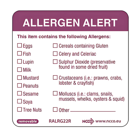 Allergen Alert Label