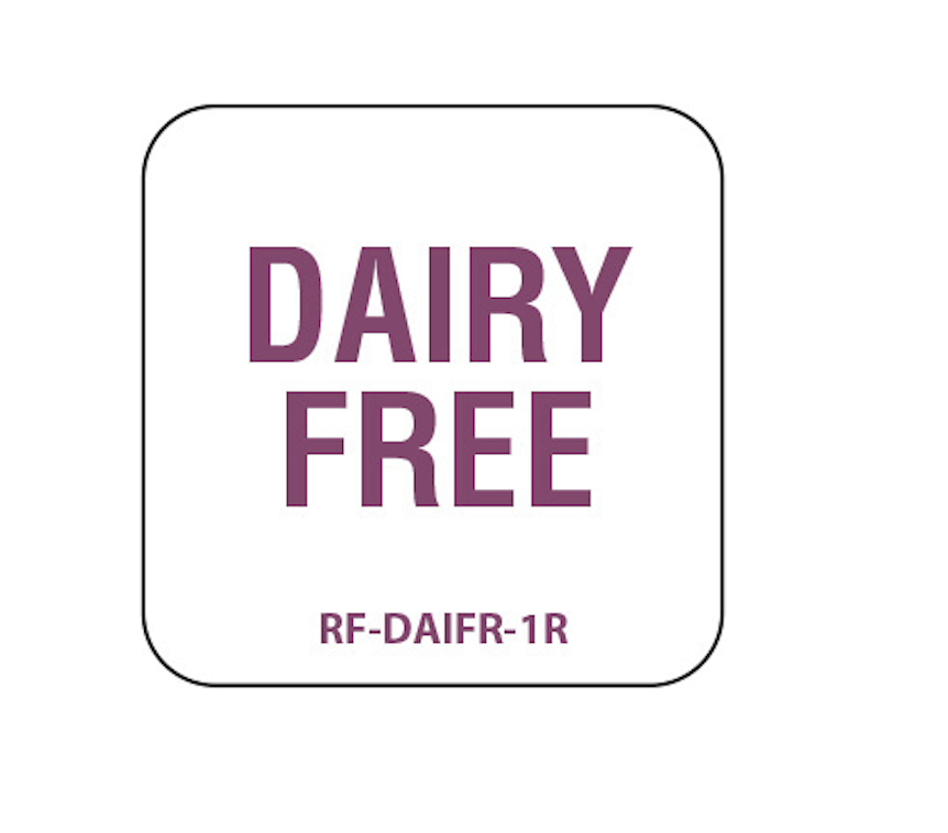 Removable Dairy Free Labels